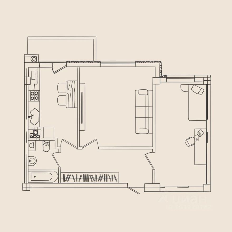2к. квартира, 61.4 м²