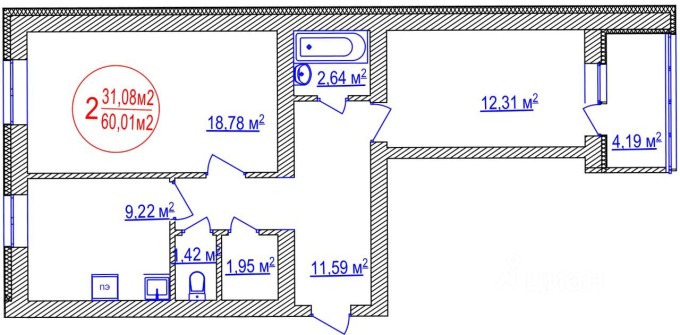 2к. квартира