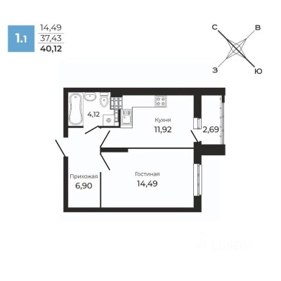 1к. квартира