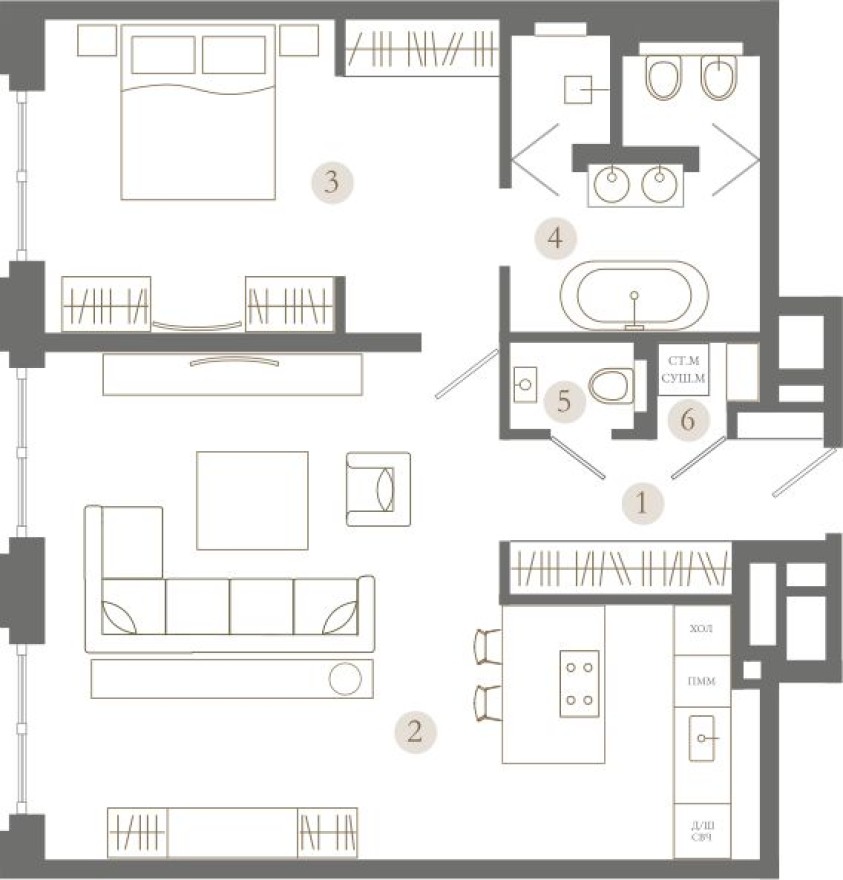 1к. квартира, 76.4 м²