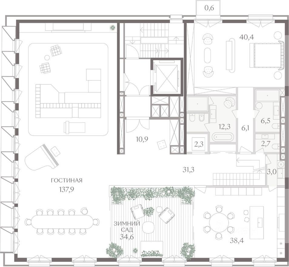 4к. квартира, 458.3 м²