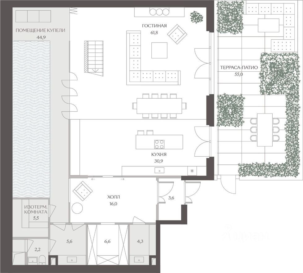 3к. квартира, 300.1 м²