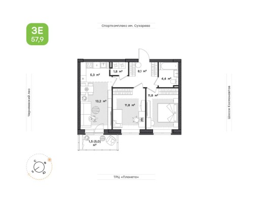 3к. квартира