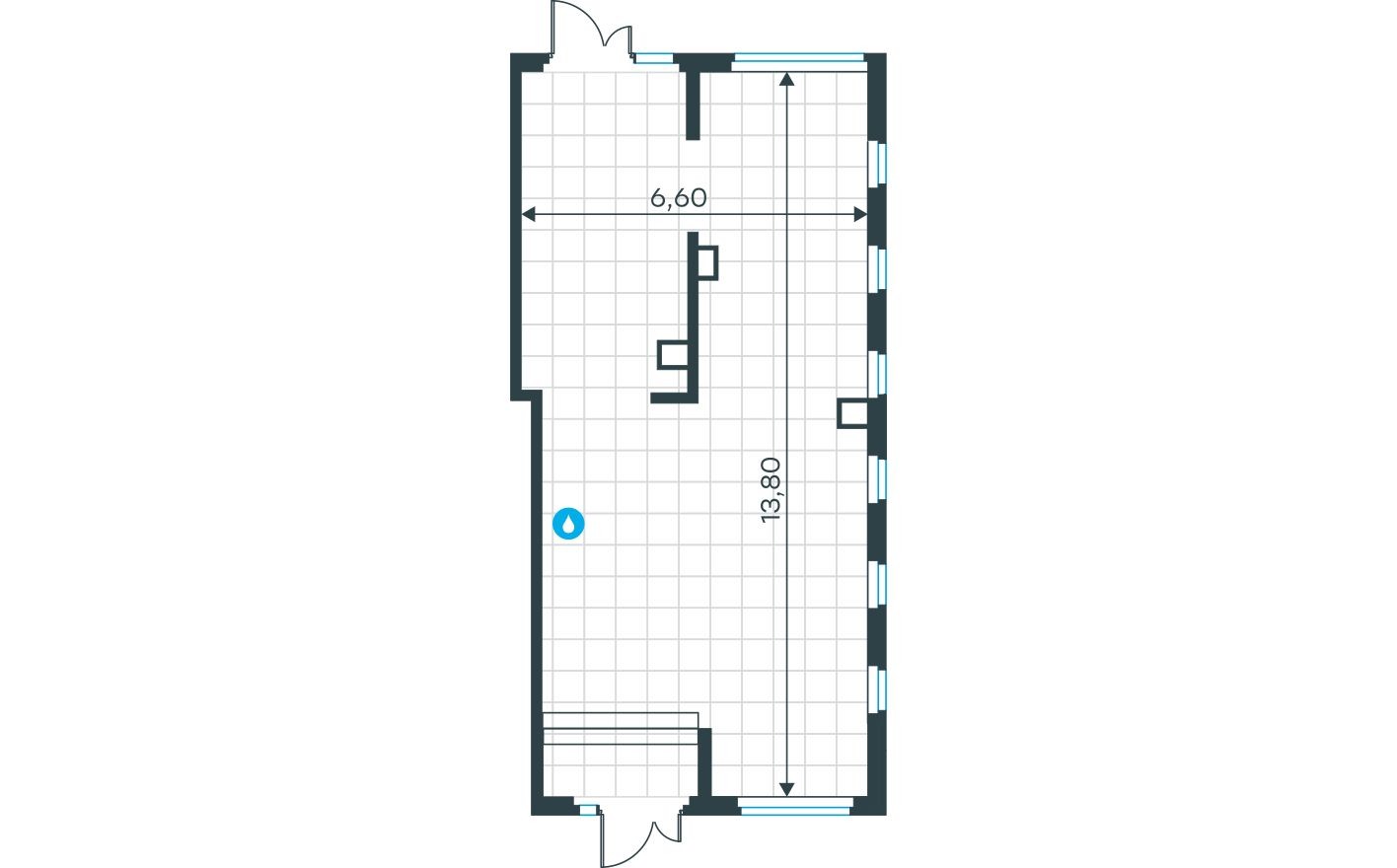 Планировка — Торговое помещение, 86.6 м²