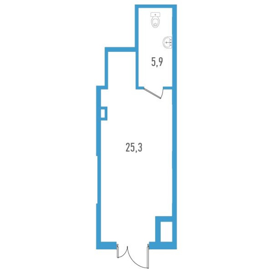 Студия-апартаменты, 31.2 м²