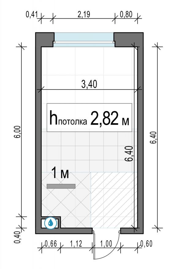 Планировка — Студия-квартира, 21.1 м²