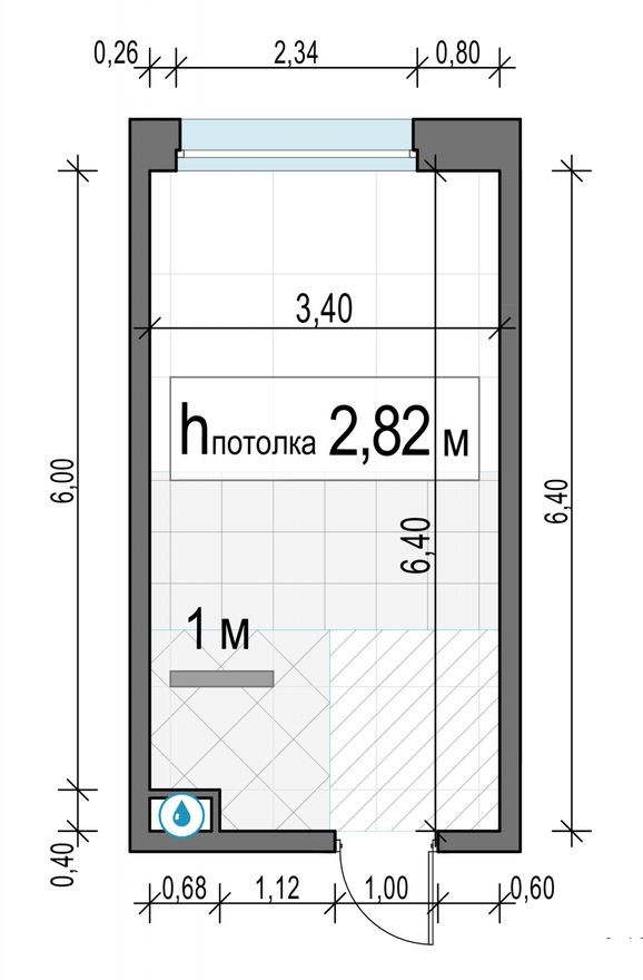 Планировка — Студия-квартира, 21.1 м²