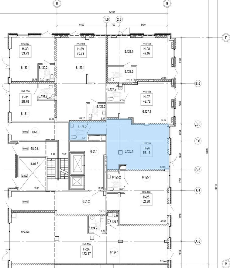 Помещение свободного назначения, 58.2 м²