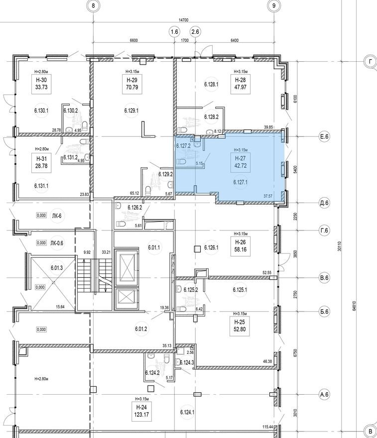 Помещение свободного назначения, 42.7 м²