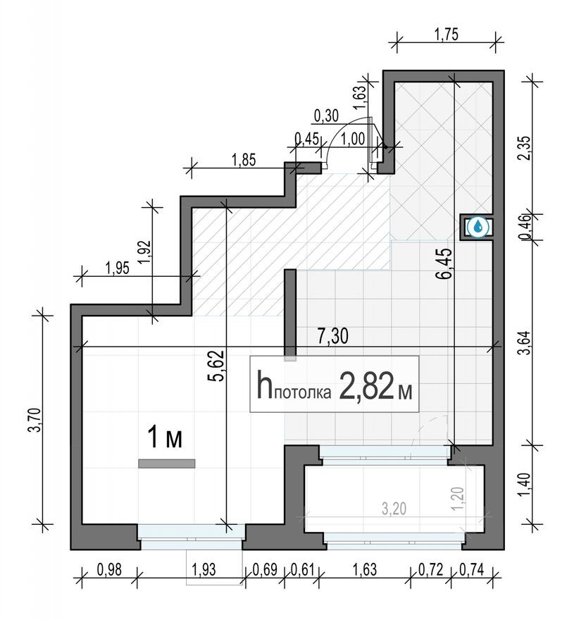 1к. квартира, 35.9 м²