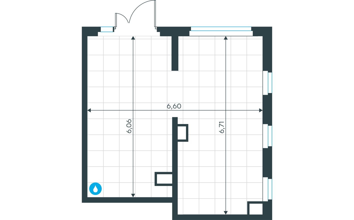 Планировка — Торговое помещение, 40.6 м²