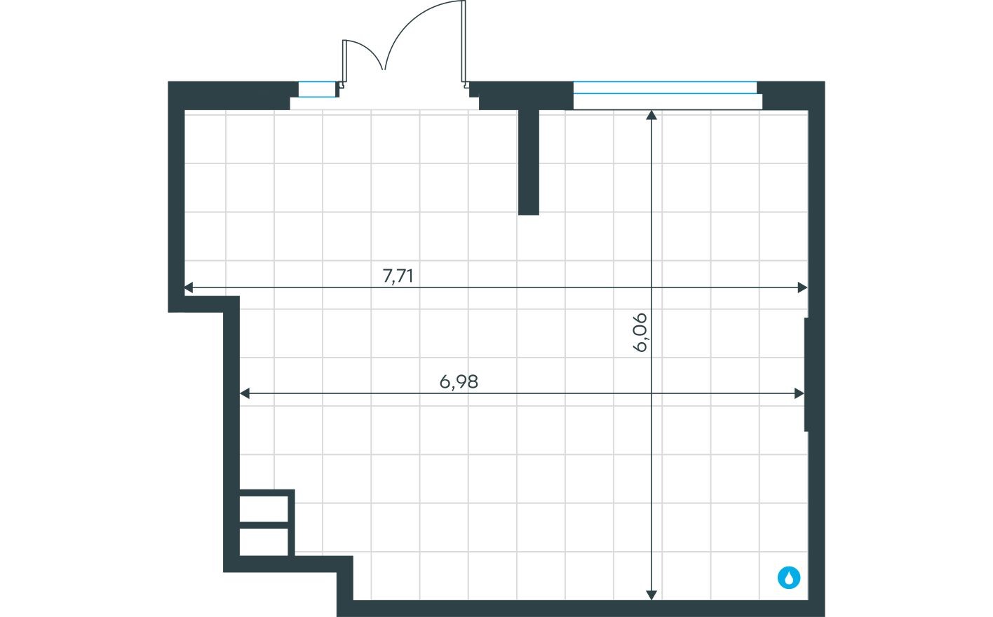 Планировка — Торговое помещение, 42.8 м²