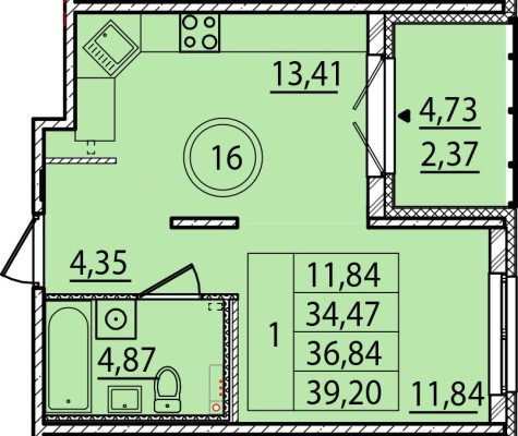 1к. квартира