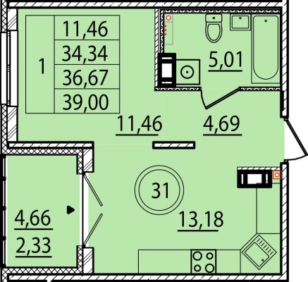 1к. квартира