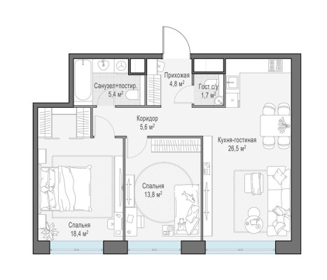 2к. квартира