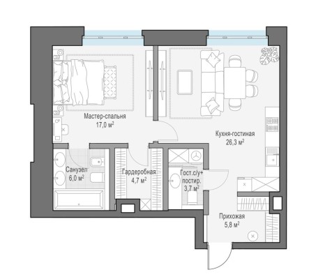 1к. квартира