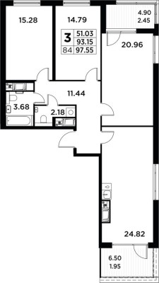 3к. квартира