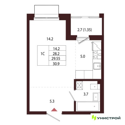 1к. квартира