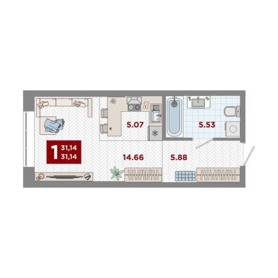 1к. квартира