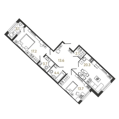 2к. квартира