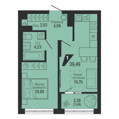 1к. квартира