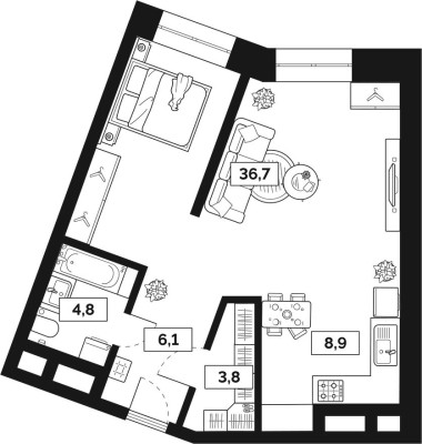 1к. квартира