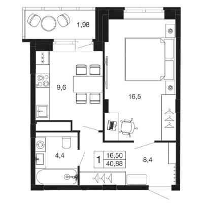 1к. квартира