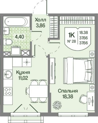 1к. квартира