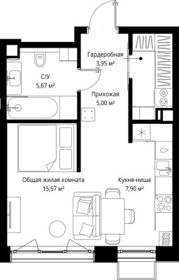 1к. квартира