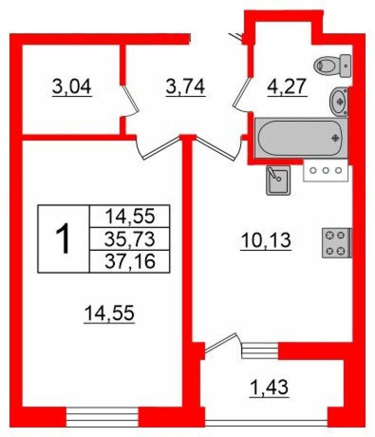 1к. квартира