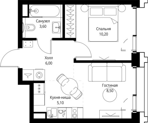 1к. квартира