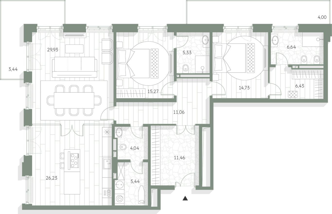 2к. квартира, 144.0 м²