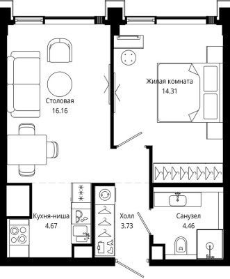 1к. квартира