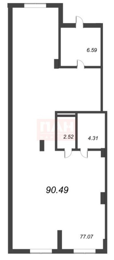 Помещение свободного назначения, 90.5 м²