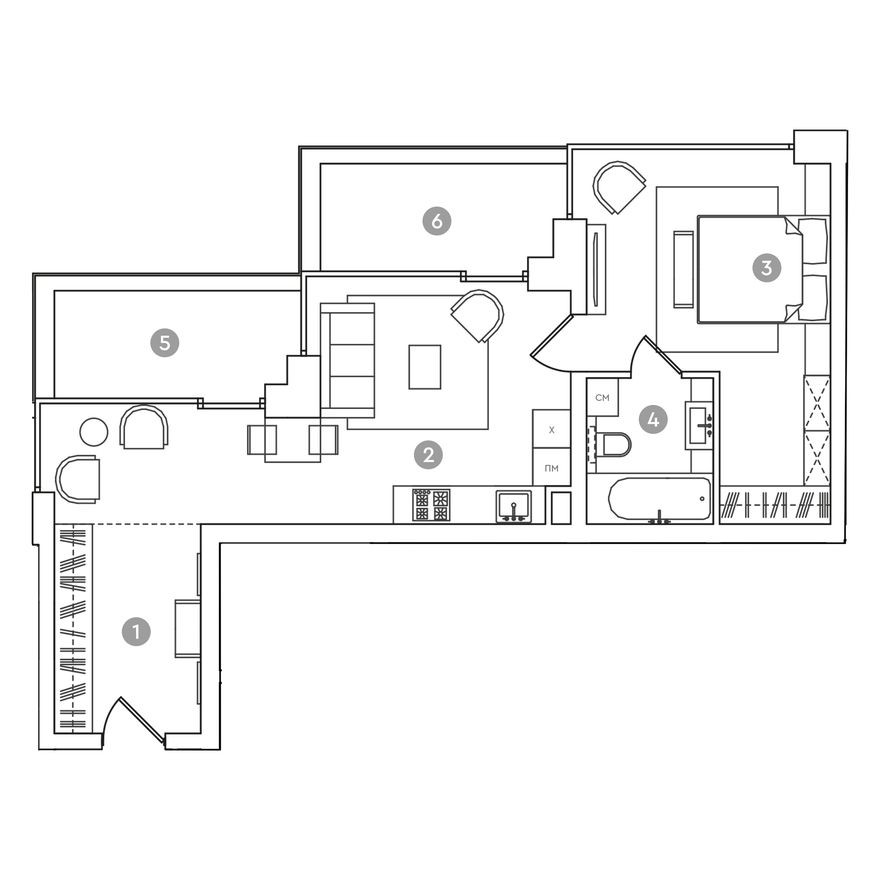 2к. апартаменты, 66.3 м²