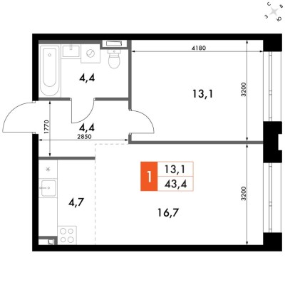 1к. квартира