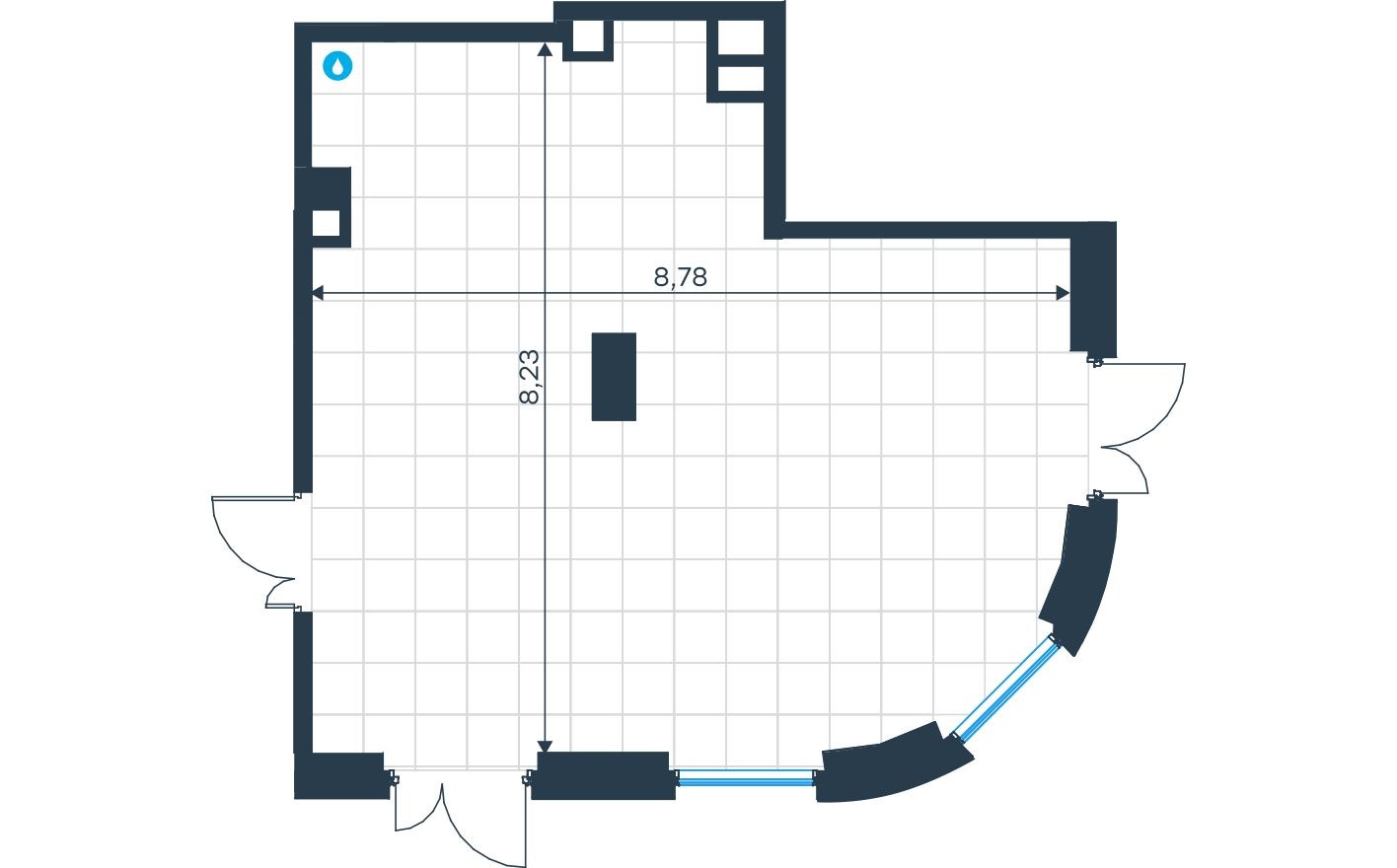 Планировка — Торговое помещение, 61.8 м²