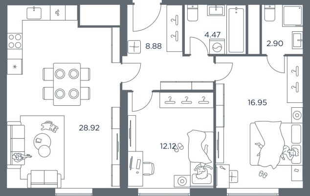 2к. квартира