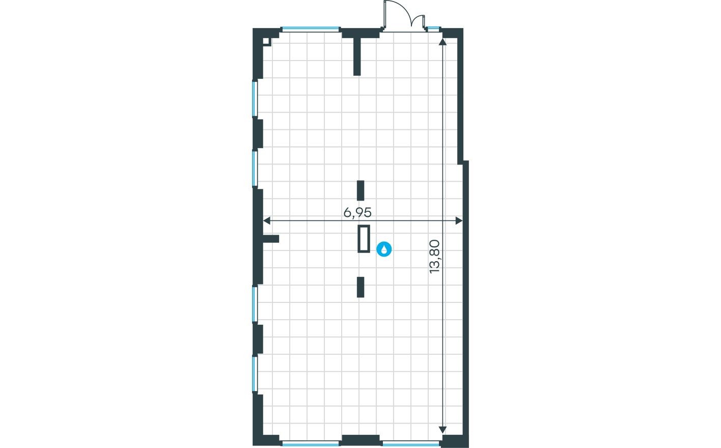 Планировка — Торговое помещение, 96.6 м²