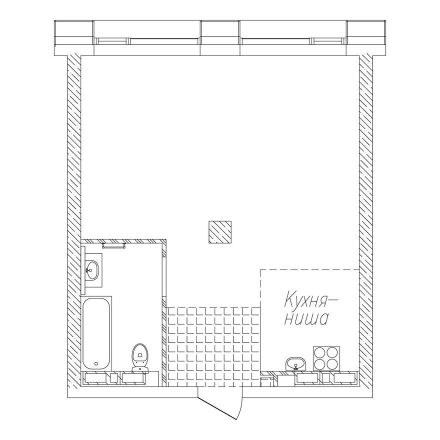1к. квартира, 45.2 м²