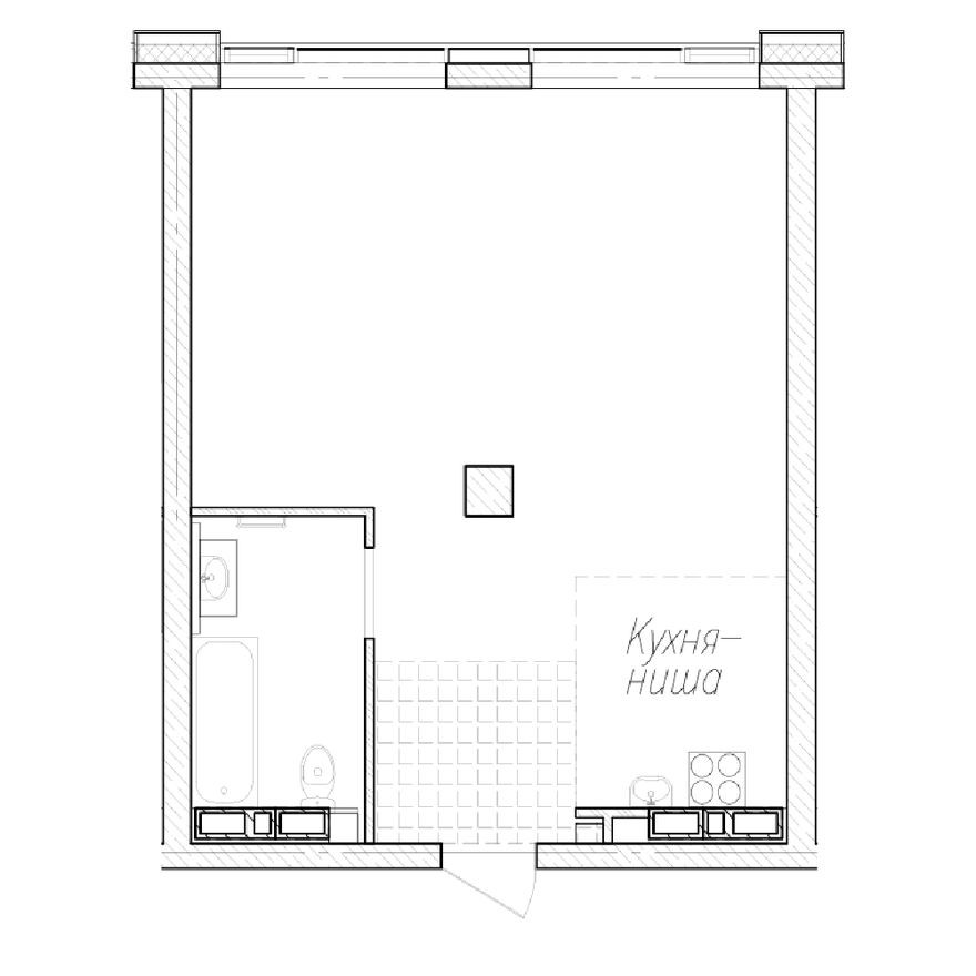 1к. квартира, 45.1 м²