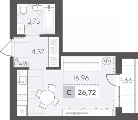 1к. квартира