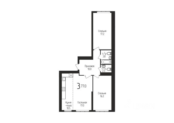 3к. квартира