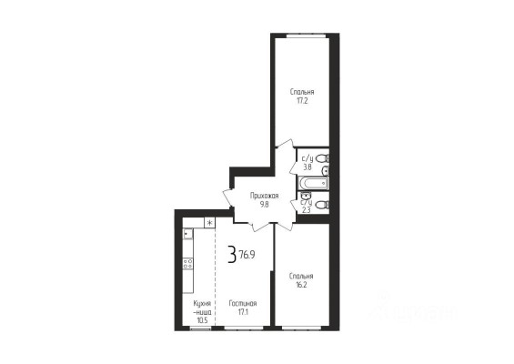 3к. квартира