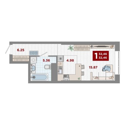 1к. квартира