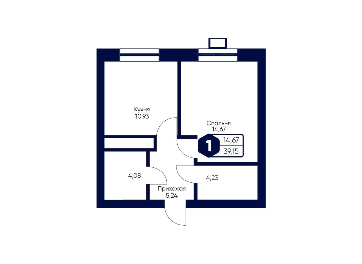 1к. квартира, 39.2 м²