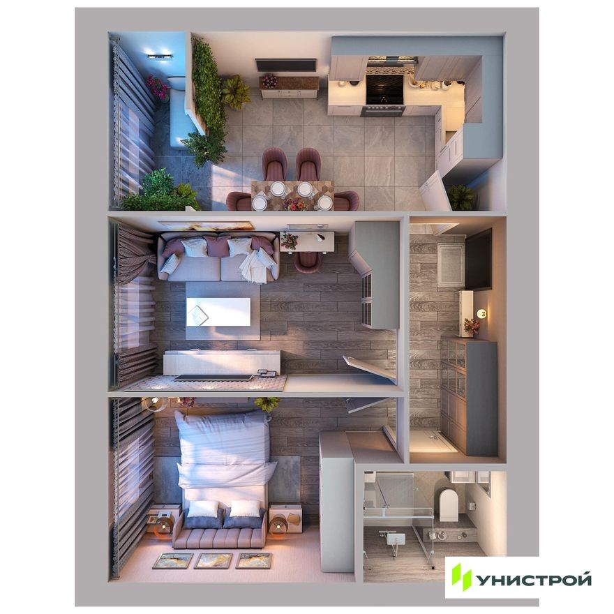 2к. квартира, 51.3 м²