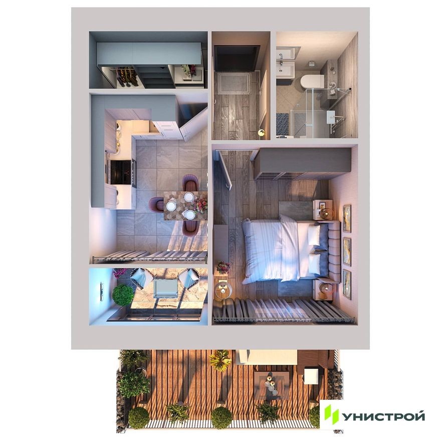 1к. квартира, 37.4 м²