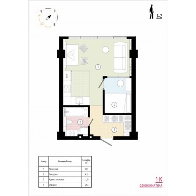 1к. квартира