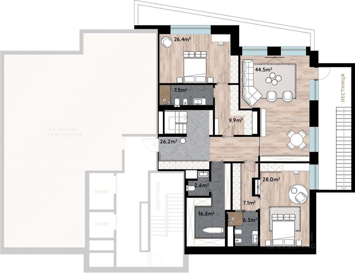 5к. квартира, 354.1 м²